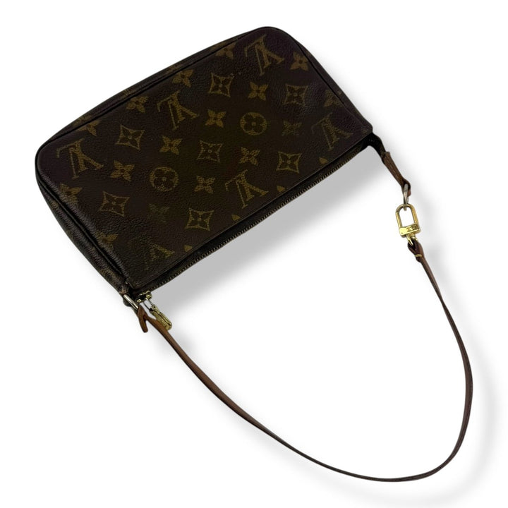 Louis Vuitton Pochette Accessories Brown Monogram Clutch Bag - Lux Central
