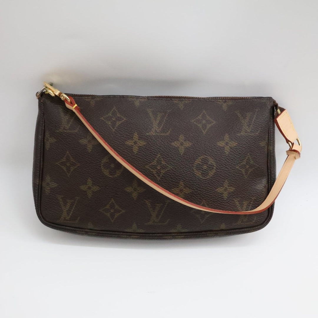 Louis Vuitton Pochette Accessories Brown Monogram Clutch Bag - Lux Central
