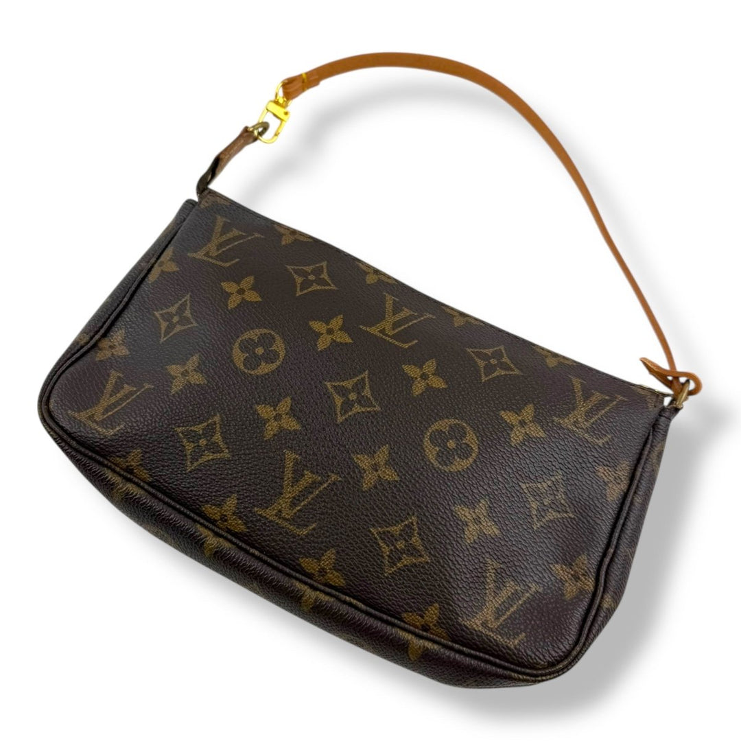 Louis Vuitton Pochette Accessories Brown Monogram Clutch Bag - Lux Central