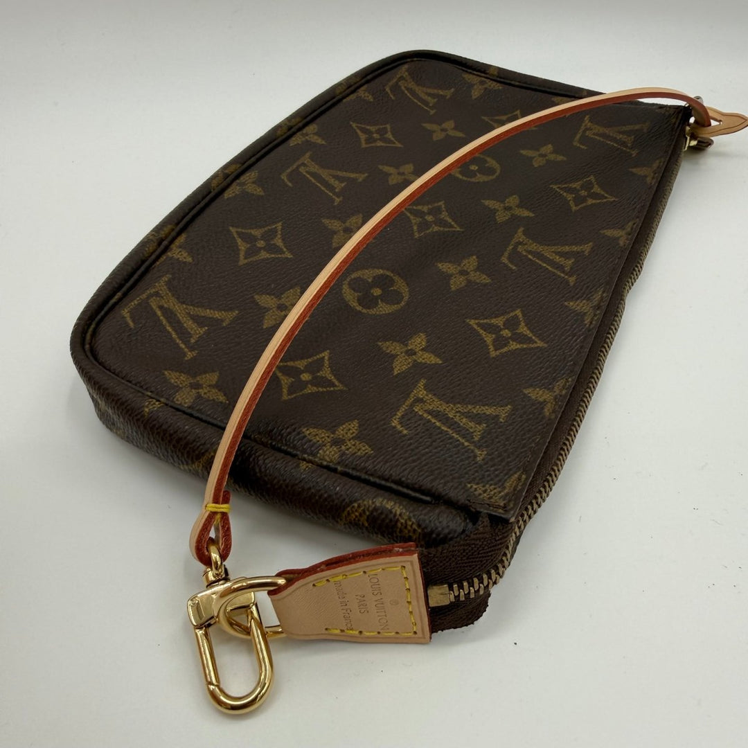 Louis Vuitton Pochette Accessories Brown Monogram Clutch Bag - Lux Central