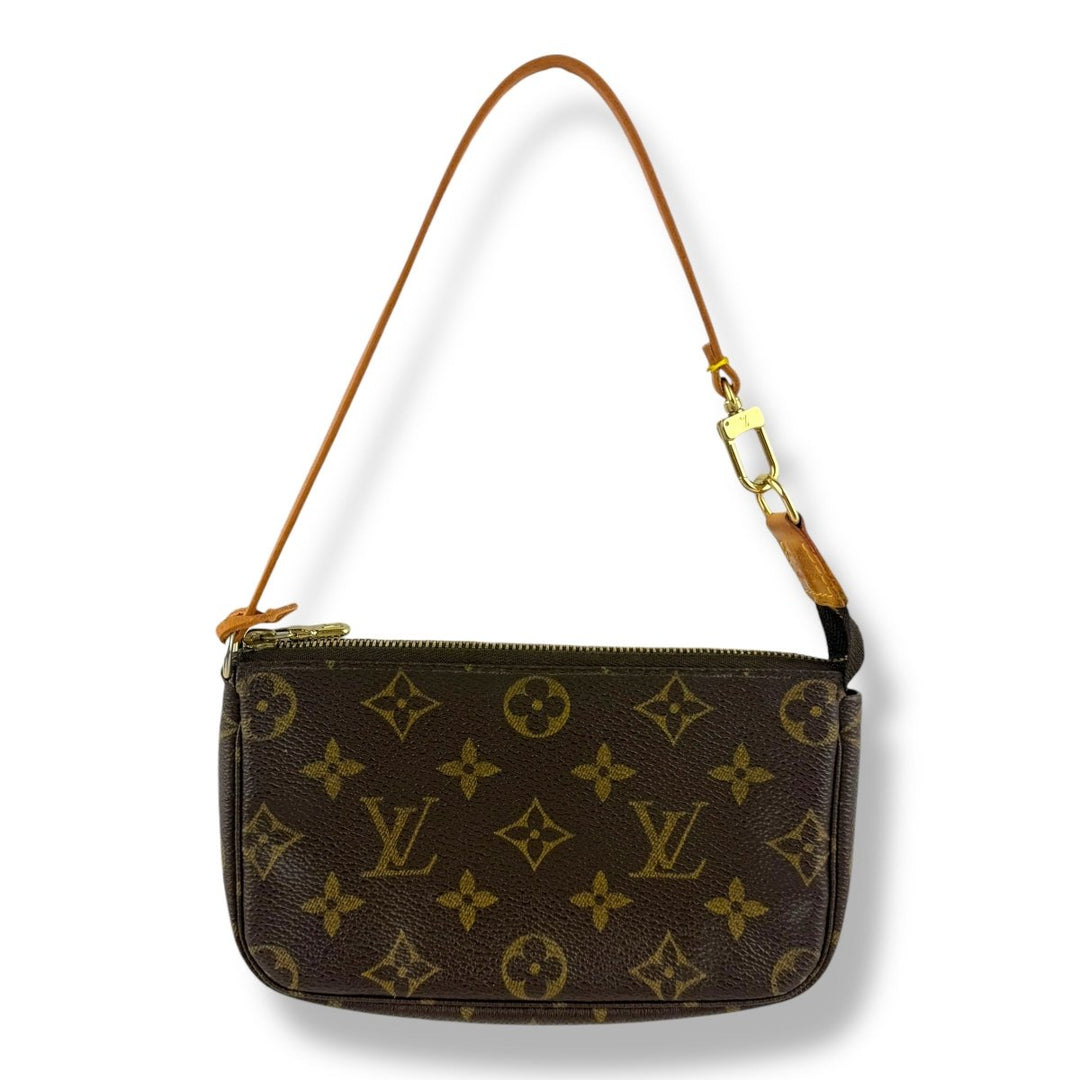 Louis Vuitton Pochette Accessories Brown Monogram Clutch Bag - Lux Central