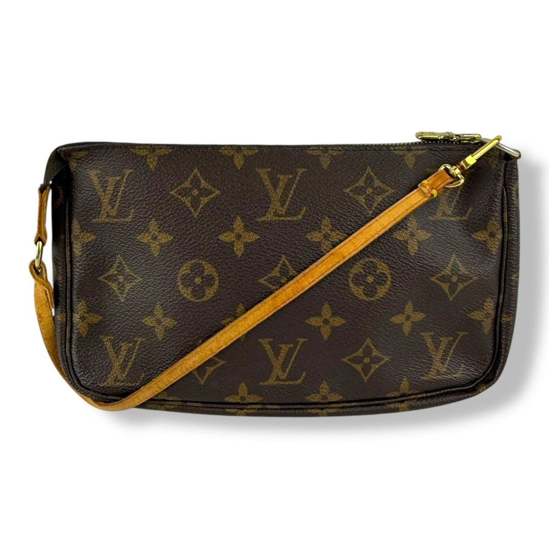 Louis Vuitton Pochette Accessories Brown Monogram Clutch Bag - Lux Central