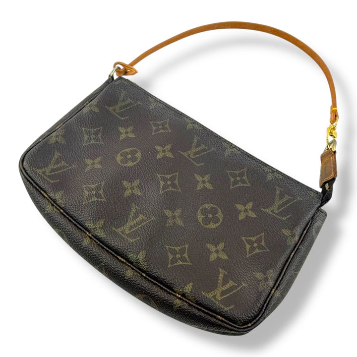 Louis Vuitton Pochette Accessories Brown Monogram Clutch Bag - Lux Central