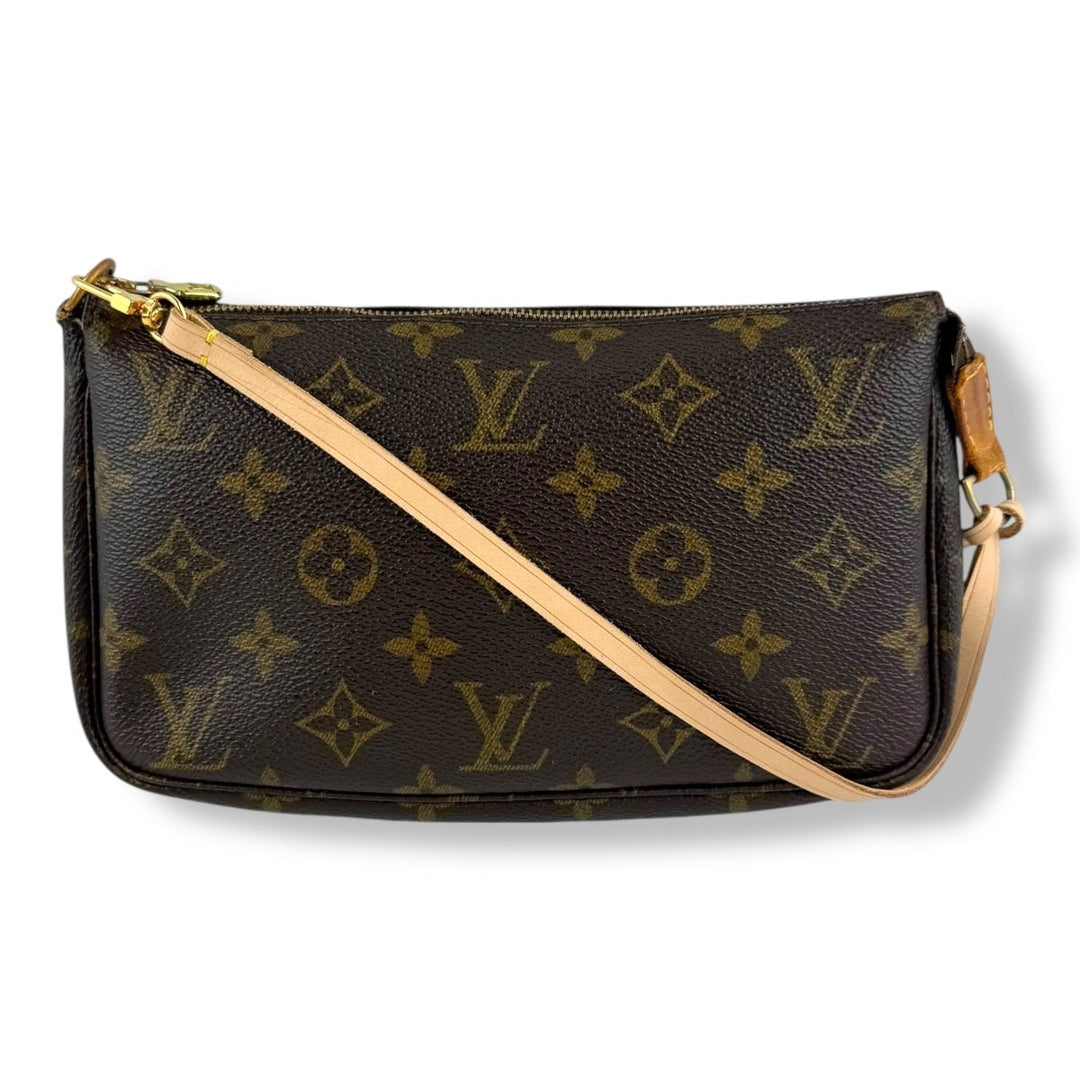 Louis Vuitton Pochette Accessories Brown Monogram Clutch Bag - Lux Central