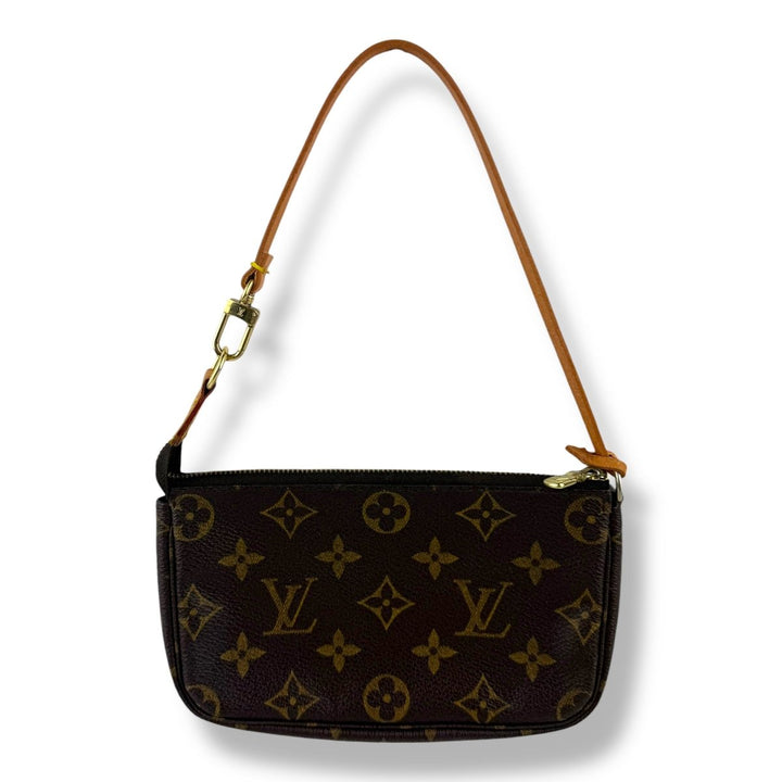 Louis Vuitton Pochette Accessories Brown Monogram Clutch Bag - Lux Central