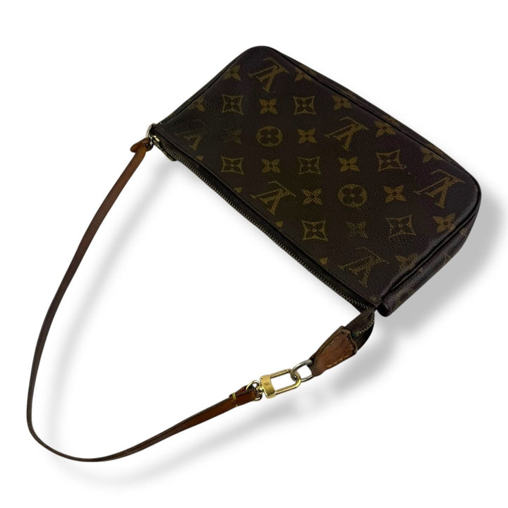 Louis Vuitton Pochette Accessories Brown Monogram Clutch Bag - Lux Central