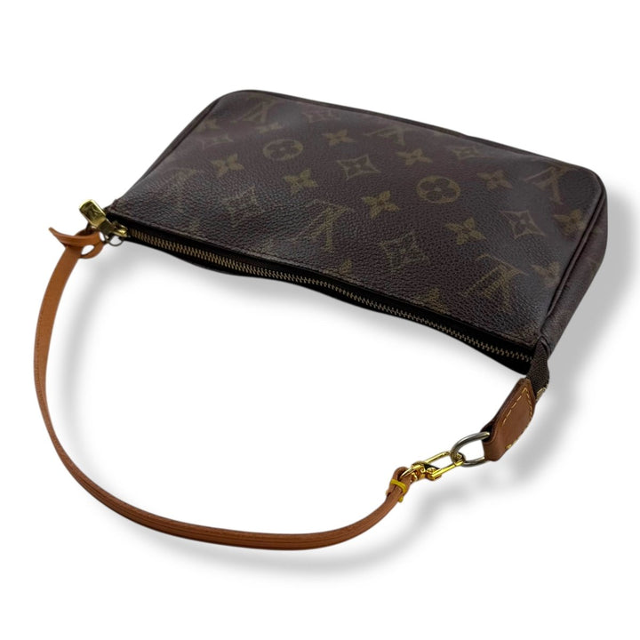 Louis Vuitton Pochette Accessories Brown Monogram Clutch Bag - Lux Central