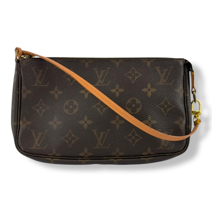 Louis Vuitton Pochette Accessories Brown Monogram Clutch Bag - Lux Central