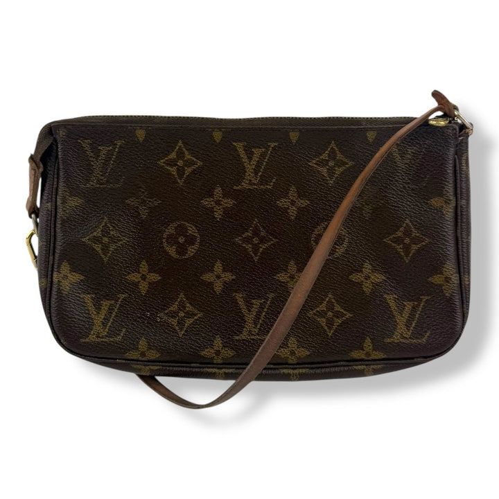 Louis Vuitton Pochette Accessories Brown Monogram Clutch Bag - Lux Central