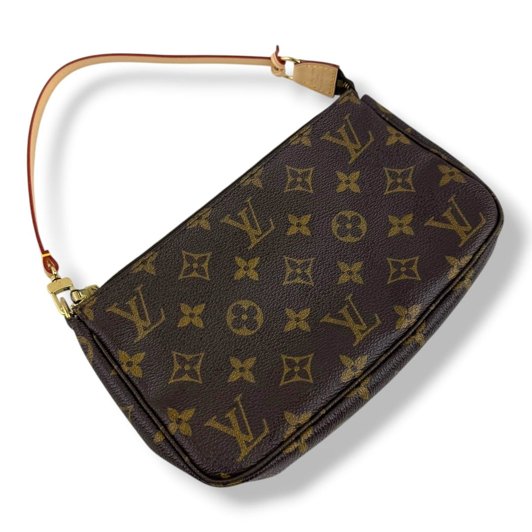 Louis Vuitton Pochette Accessories Brown Monogram Clutch Bag - Lux Central