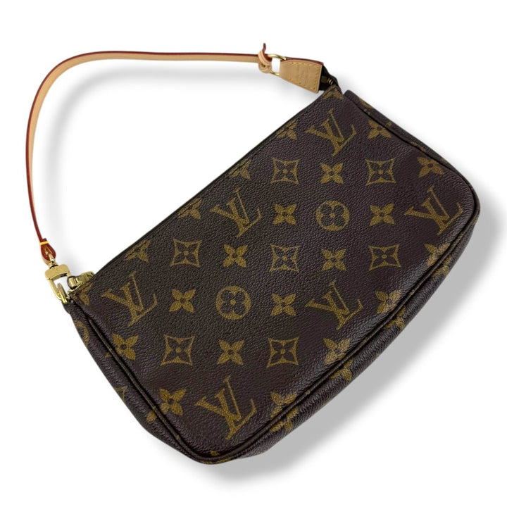 Louis Vuitton Pochette Accessories Brown Monogram Clutch Bag - Lux Central