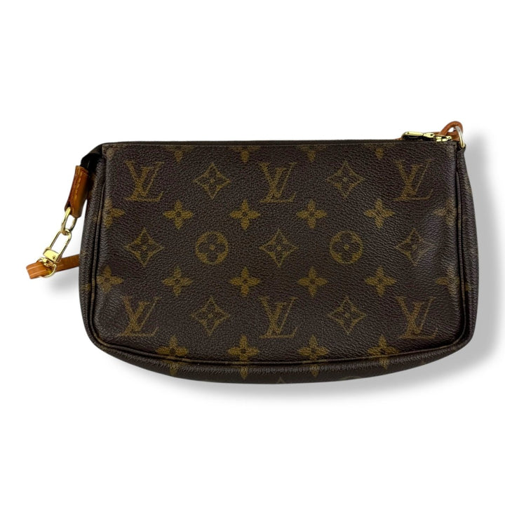 Louis Vuitton Pochette Accessories Brown Monogram Clutch Bag - Lux Central