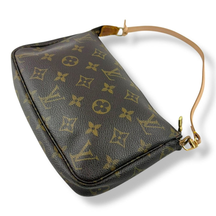 Louis Vuitton Pochette Accessories Brown Monogram Clutch Bag - Lux Central