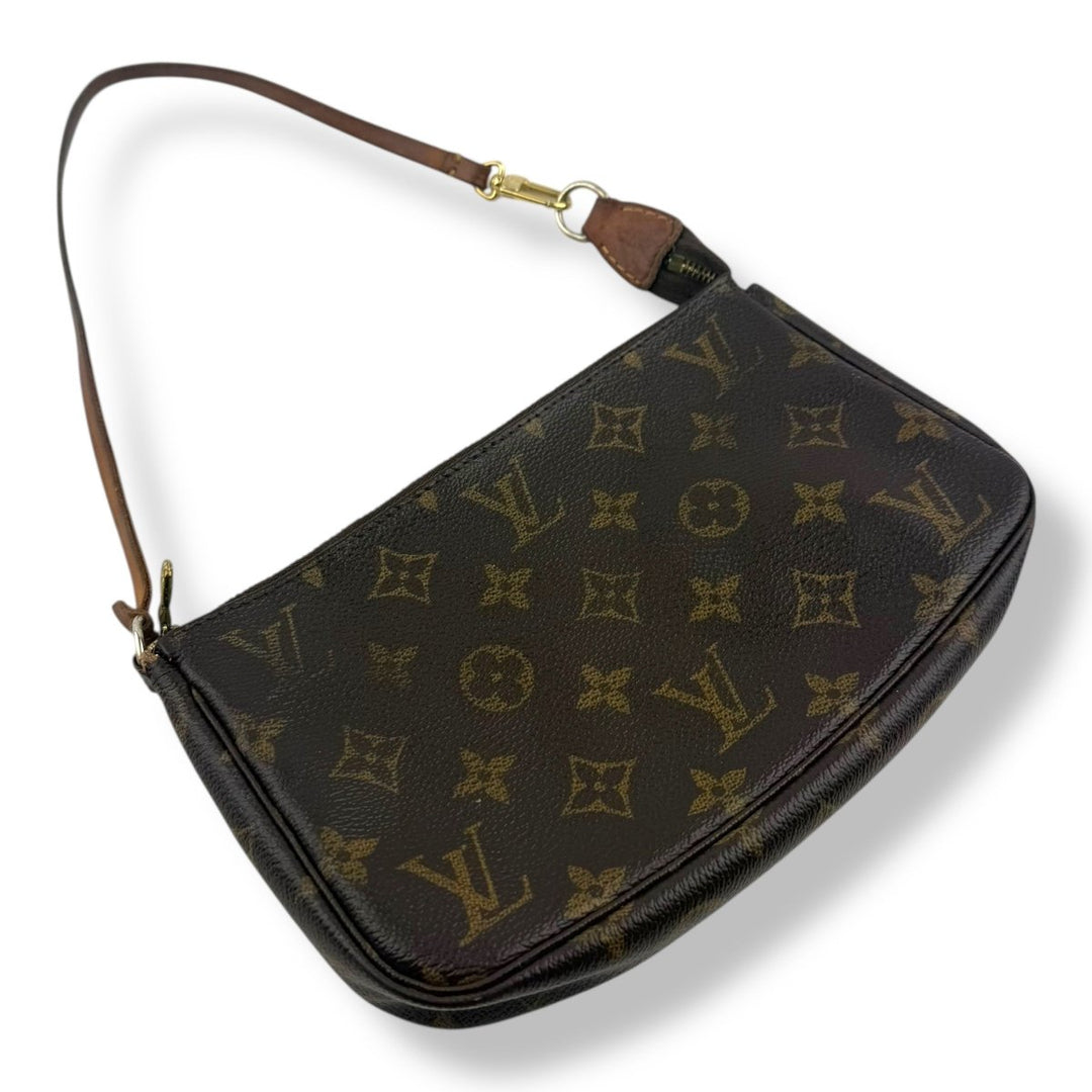 Louis Vuitton Pochette Accessories Brown Monogram Clutch Bag - Lux Central