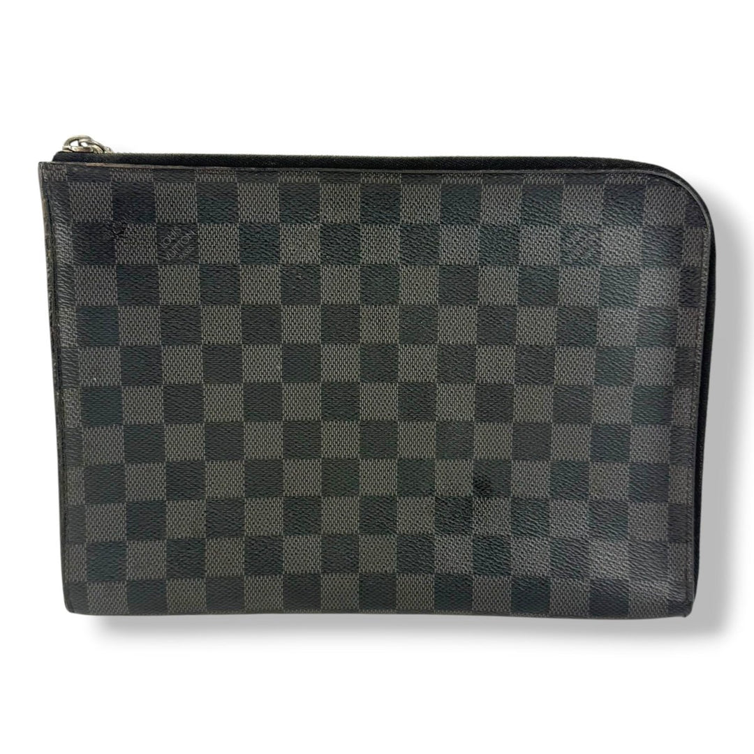 Louis Vuitton Pochette Voyage Black Damier Graphite Pouch - Lux Central