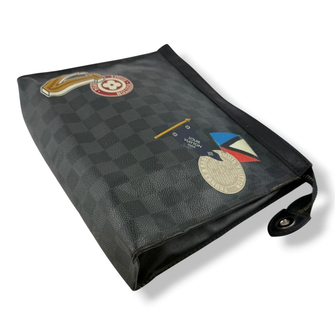 Louis Vuitton Pochette Voyage Black Damier Pouch - Lux Central
