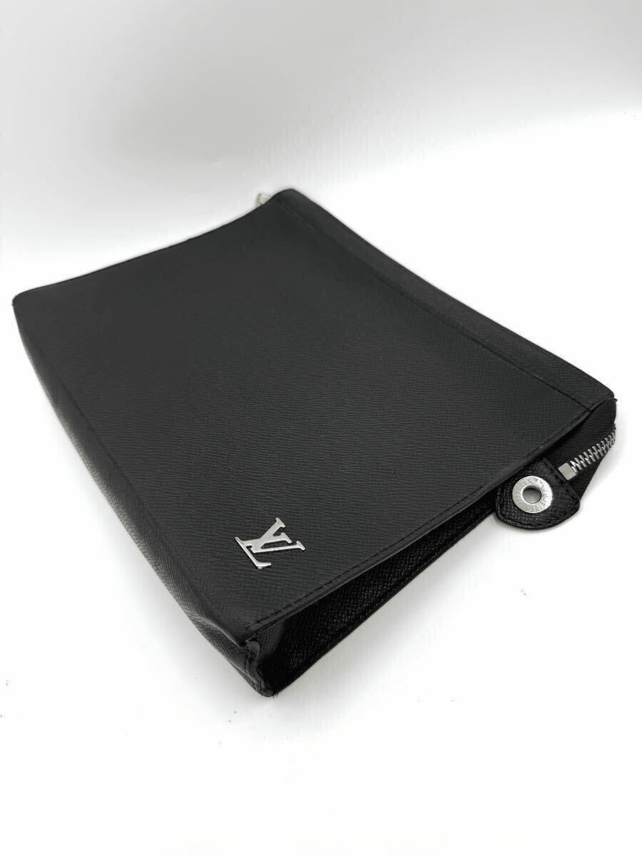 Louis Vuitton Pochette Voyage Black Taiga Pouch - Lux Central