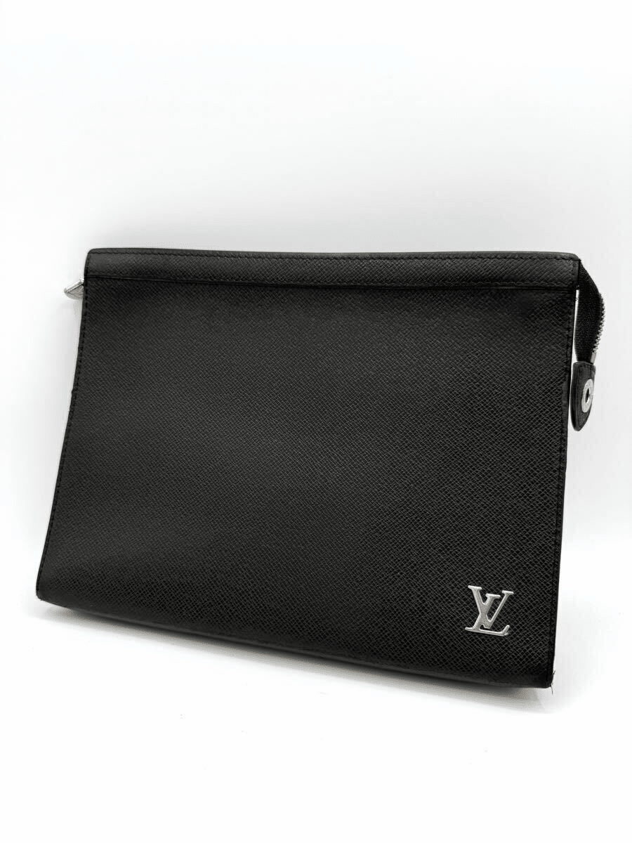 Louis Vuitton Pochette Voyage Black Taiga Pouch - Lux Central