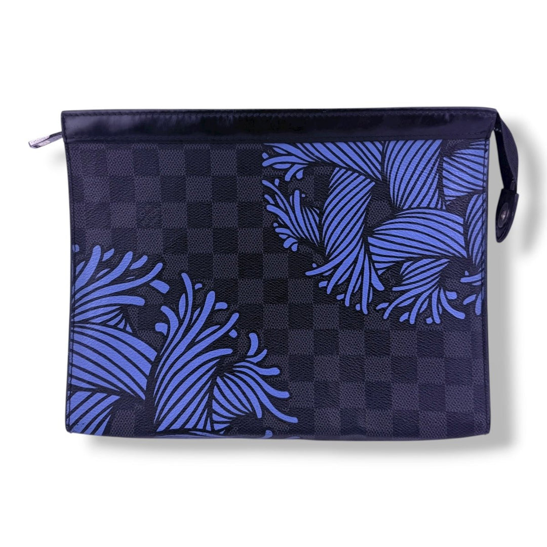 Louis Vuitton Pochette Voyage Black/Blue Damier Pouch - Lux Central
