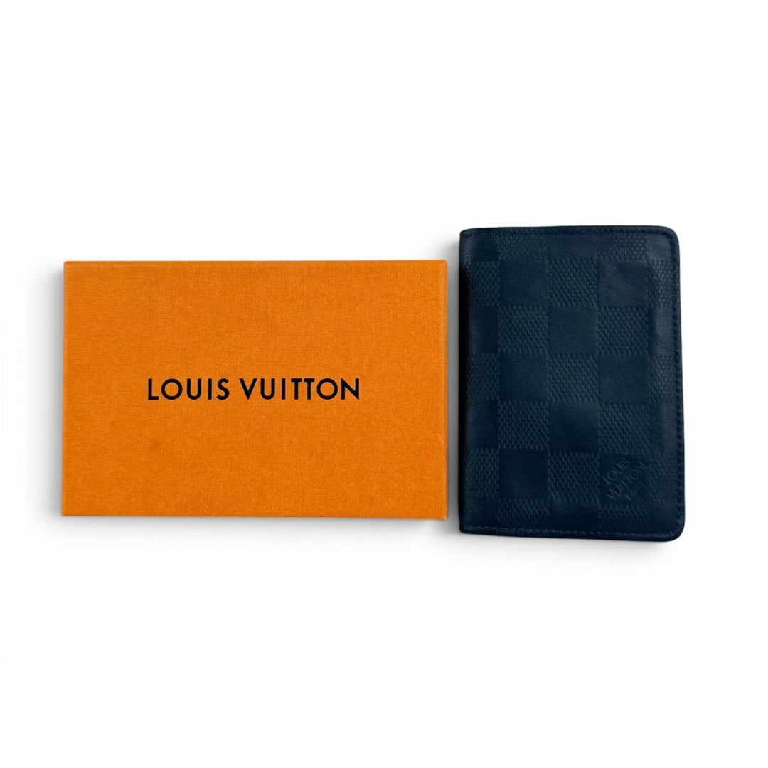 Louis Vuitton Pocket Organiser Navy Damier Leather - Lux Central