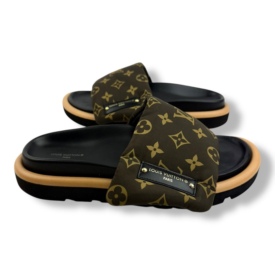 Louis Vuitton Pool Pillow Slides Brown Monogram UK 6 / EU 39 - Lux Central