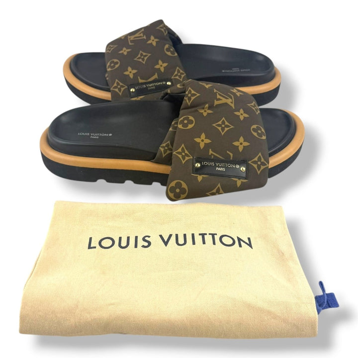 Louis Vuitton Pool Pillow Slides Brown Monogram UK 8 / EU 41 - Lux Central