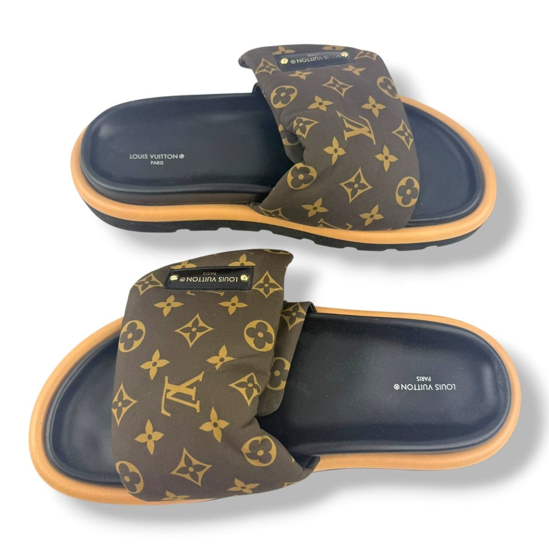 Louis Vuitton Pool Pillow Slides Brown Monogram UK 8 / EU 41 - Lux Central