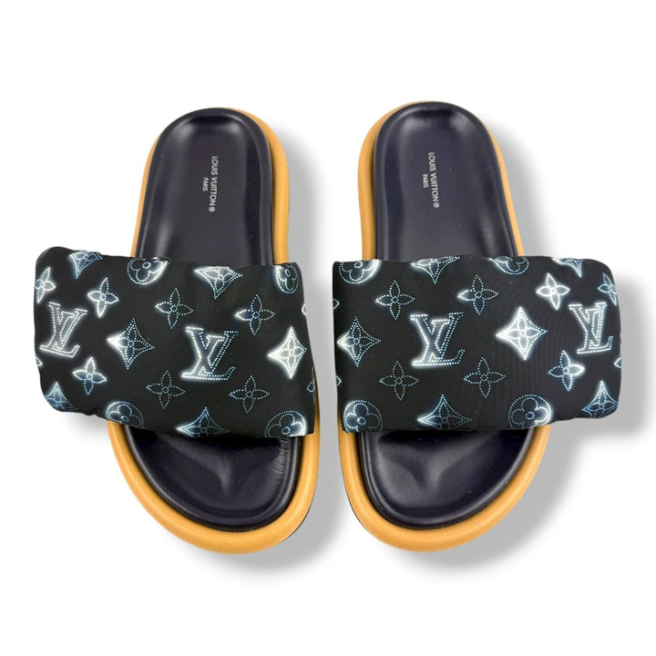 Louis Vuitton Pool Pillow Slides Navy Monogram UK 4 / EU 37 - Lux Central
