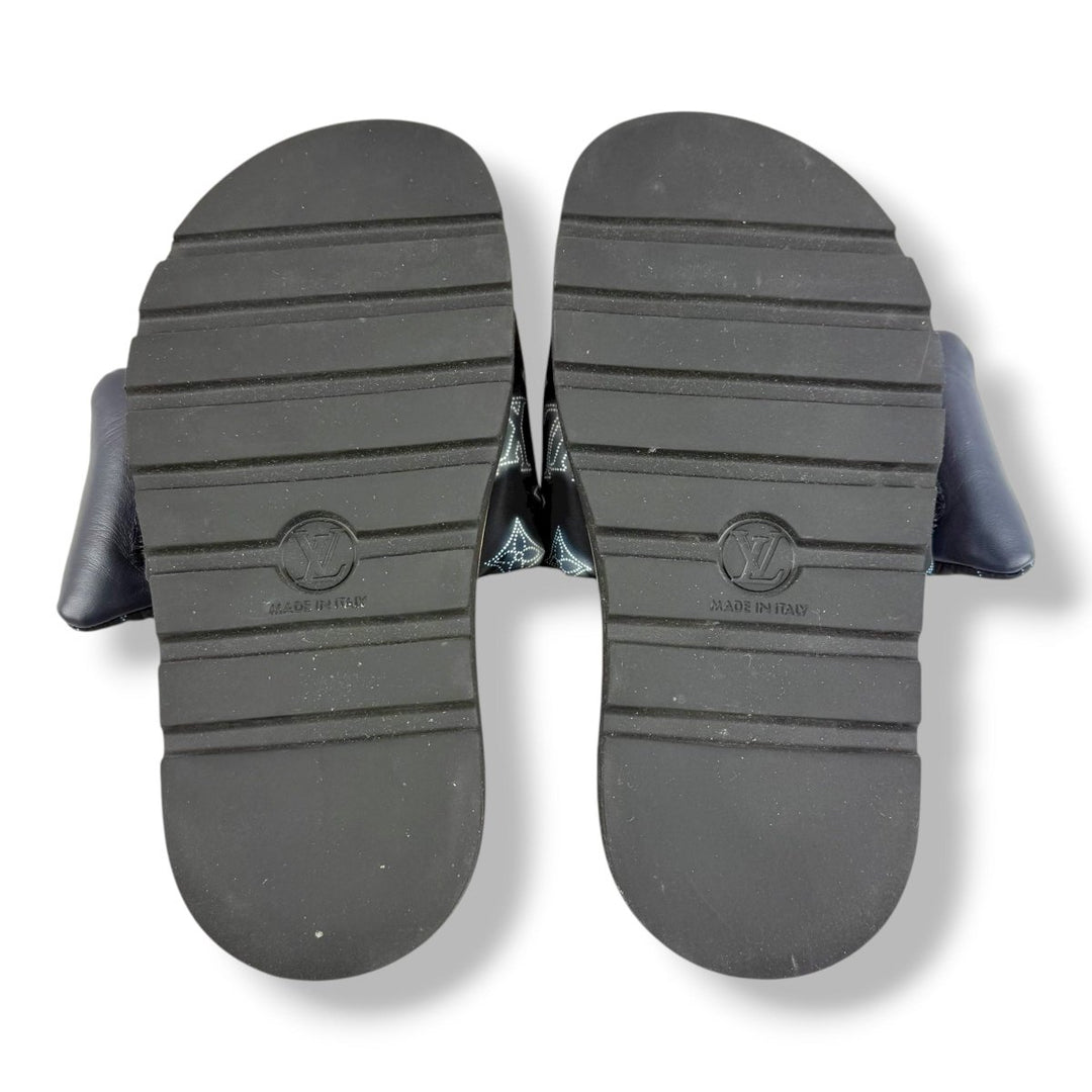 Louis Vuitton Pool Pillow Slides Navy Monogram UK 4 / EU 37 - Lux Central