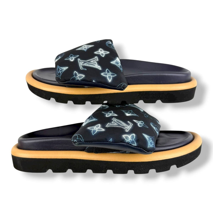 Louis Vuitton Pool Pillow Slides Navy Monogram UK 4 / EU 37 - Lux Central