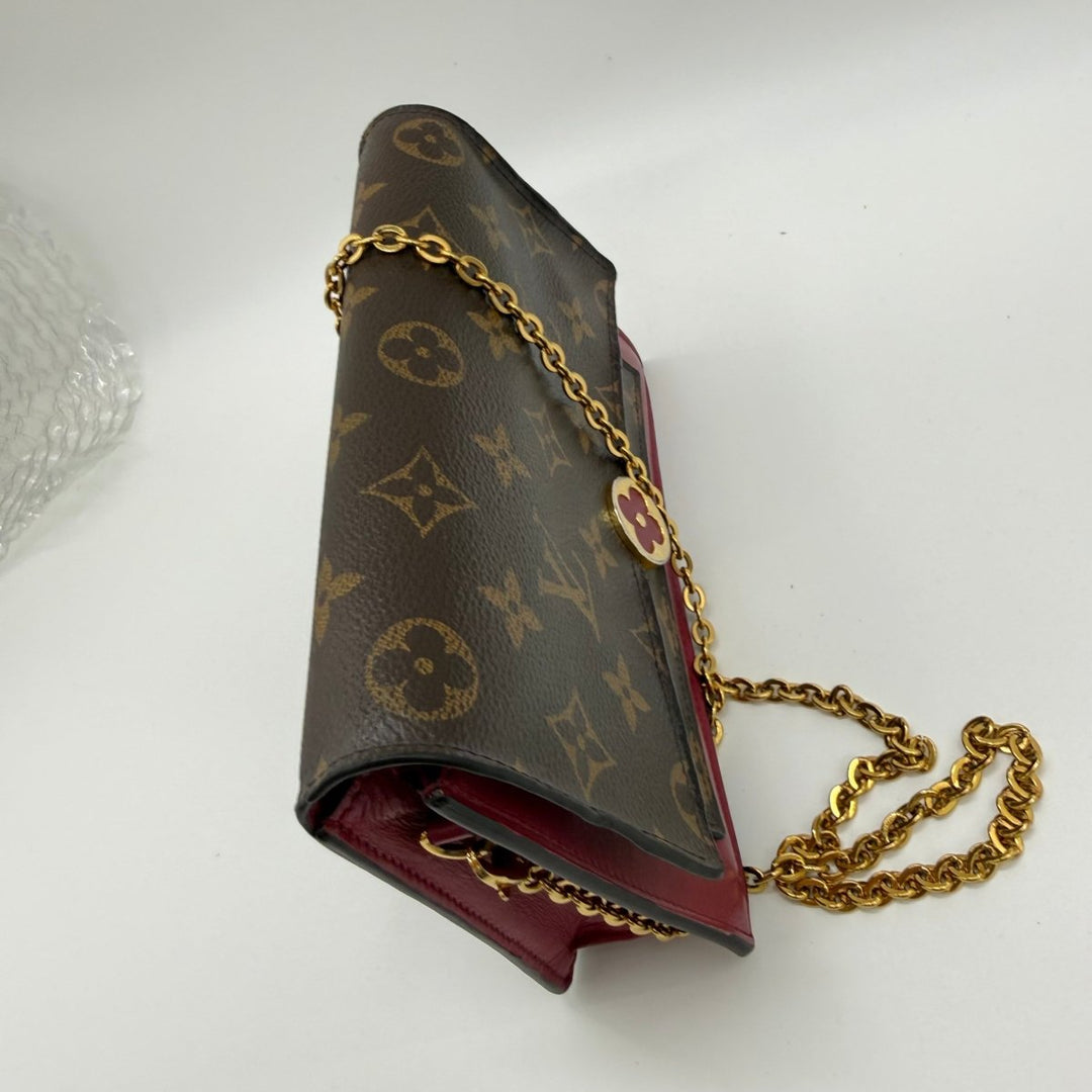 Louis Vuitton Portefeuille Flore Wallet On Chain Brown Monogram - Lux Central