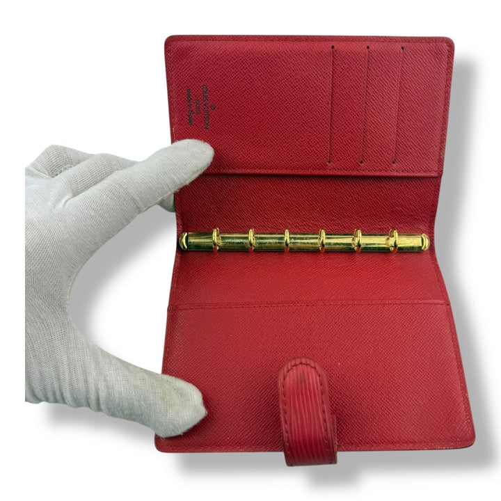 Louis Vuitton Red Epi Leather Small Ring Agenda Wallet - Lux Central
