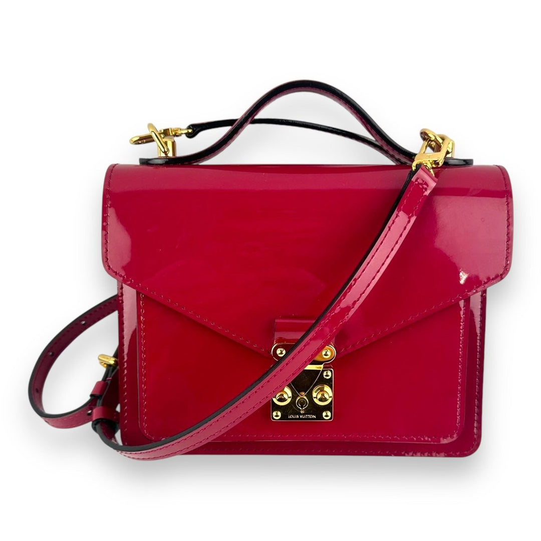 Louis Vuitton Red Fuchsia Patent Vernis Monceau BB Crossbody Handbag - Lux Central