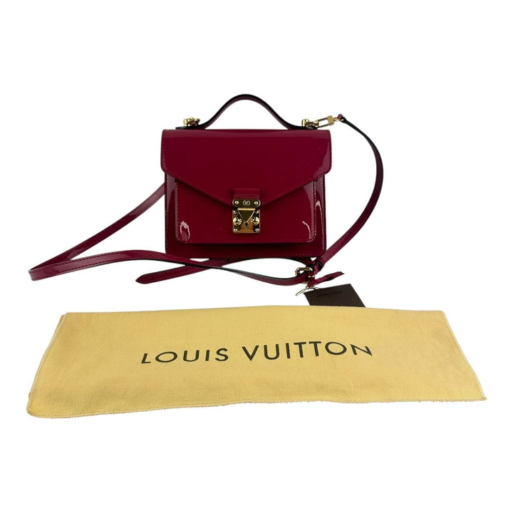 Louis Vuitton Red Fuchsia Patent Vernis Monceau BB Crossbody Handbag - Lux Central