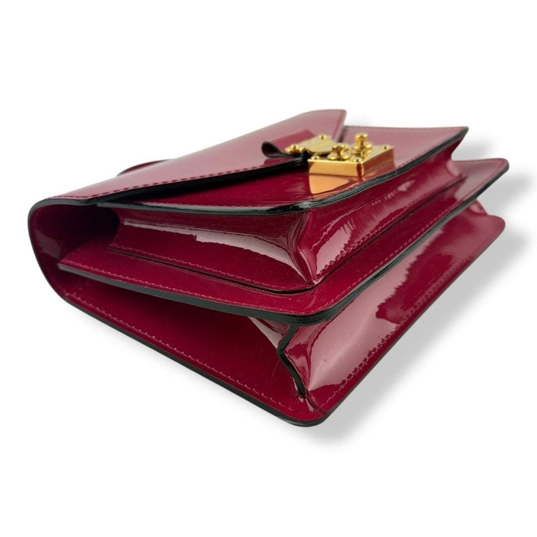Louis Vuitton Red Fuchsia Patent Vernis Monceau BB Crossbody Handbag - Lux Central