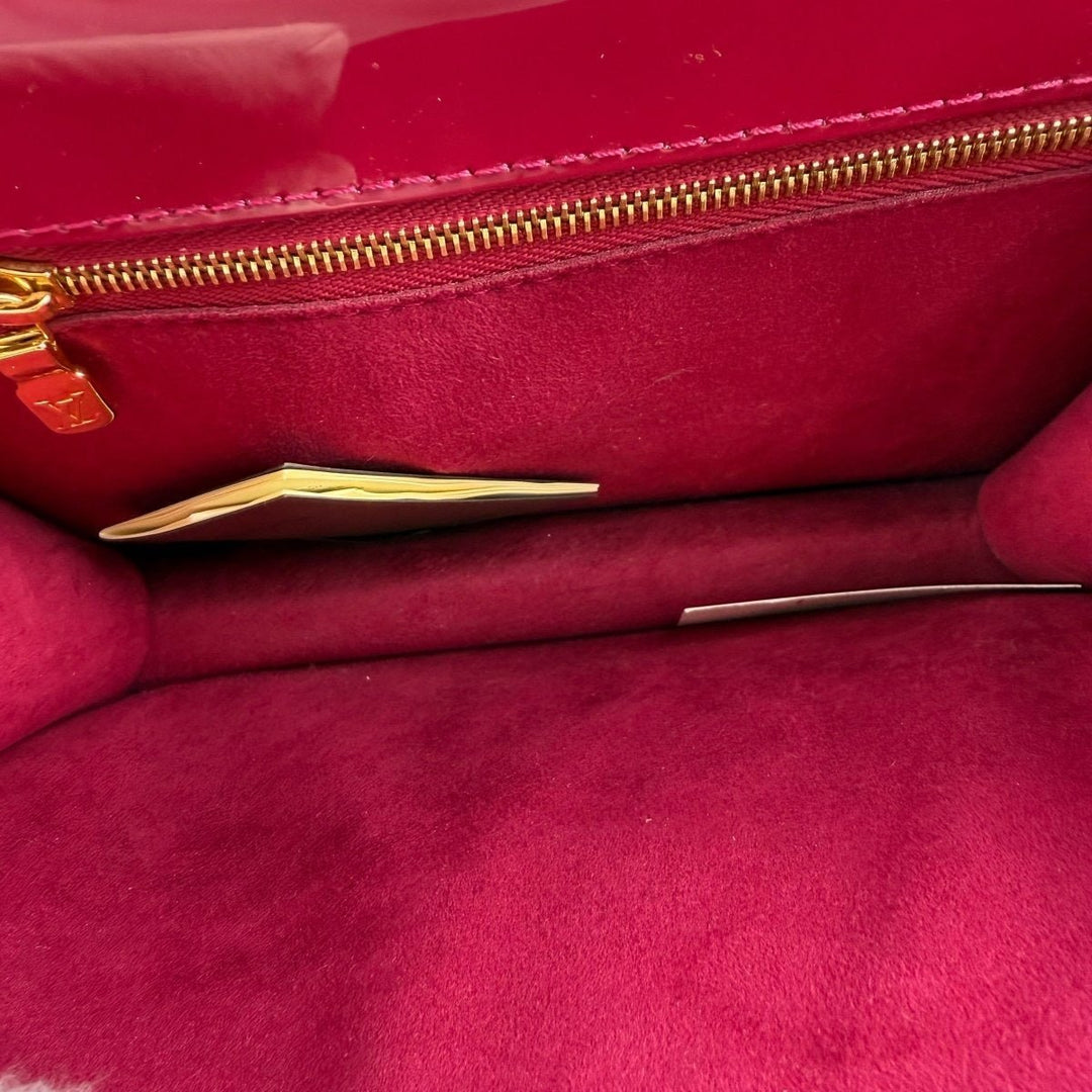 Louis Vuitton Red Fuchsia Patent Vernis Monceau BB Crossbody Handbag - Lux Central
