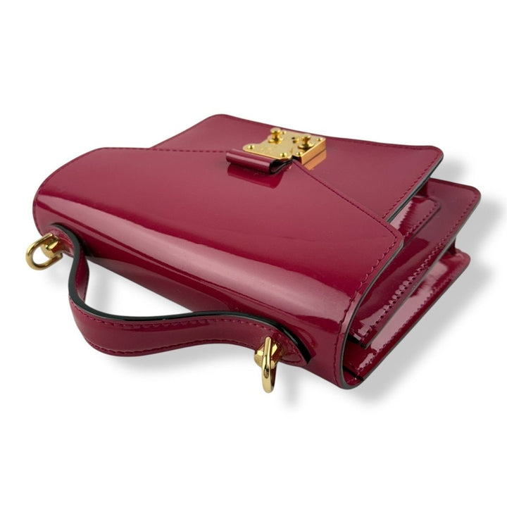 Louis Vuitton Red Fuchsia Patent Vernis Monceau BB Crossbody Handbag - Lux Central