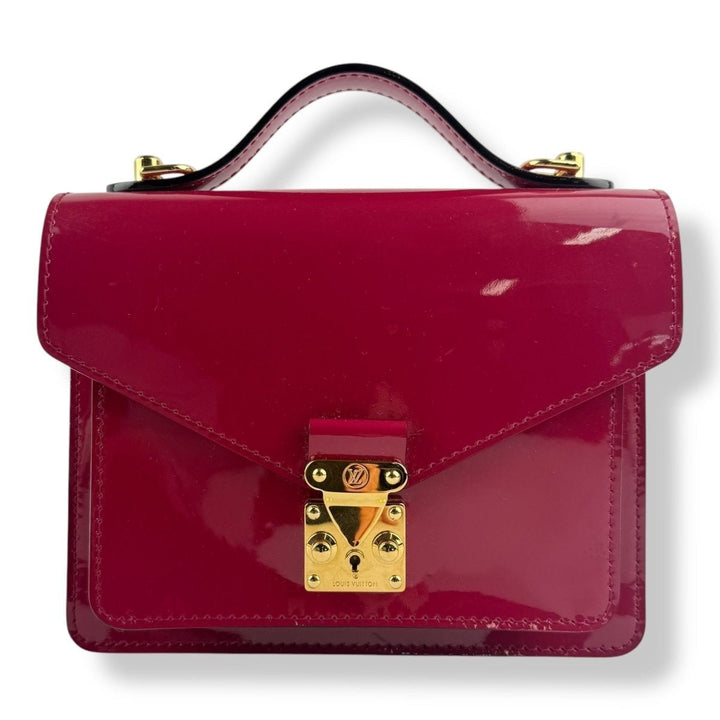Louis Vuitton Red Fuchsia Patent Vernis Monceau BB Crossbody Handbag - Lux Central