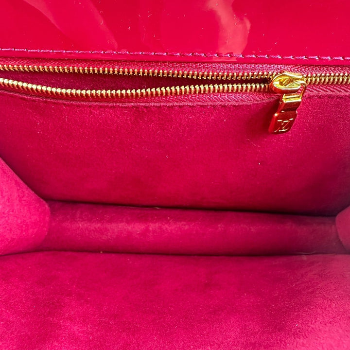 Louis Vuitton Red Fuchsia Patent Vernis Monceau BB Crossbody Handbag - Lux Central