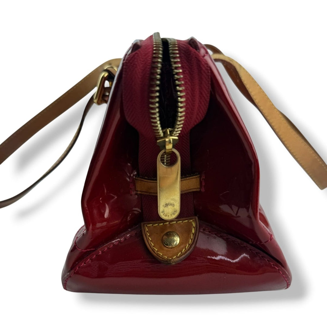 Louis Vuitton Red Rosewood Patent Vernis Handbag - Lux Central