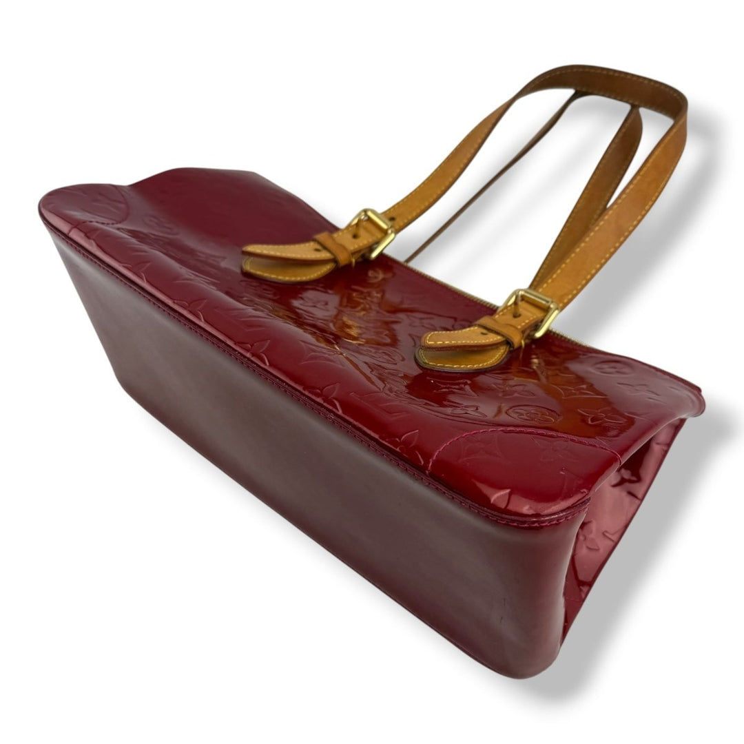 Louis Vuitton Red Rosewood Patent Vernis Handbag - Lux Central