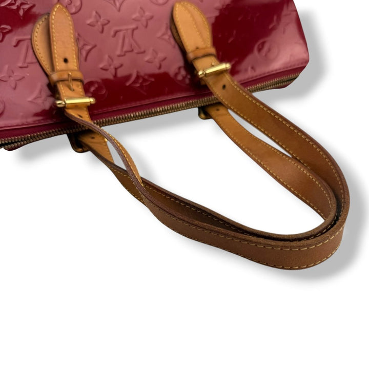 Louis Vuitton Red Rosewood Patent Vernis Handbag - Lux Central