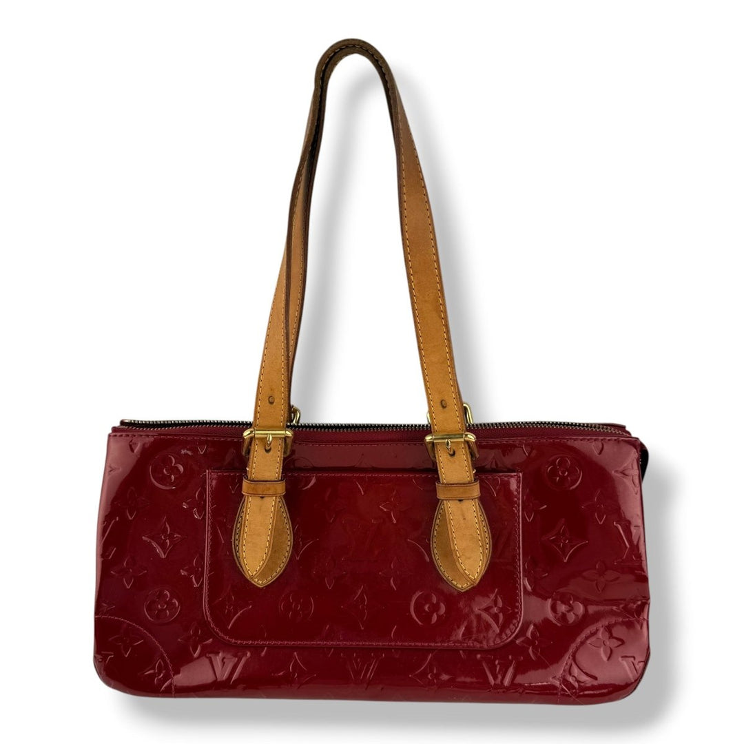 Louis Vuitton Red Rosewood Patent Vernis Handbag - Lux Central