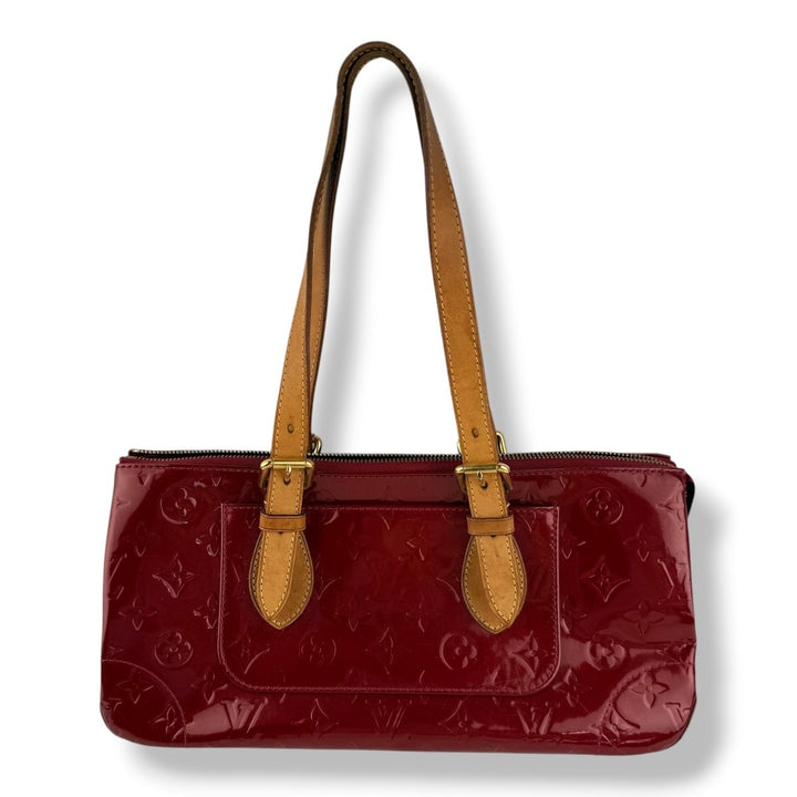 Louis Vuitton Red Rosewood Patent Vernis Handbag - Lux Central