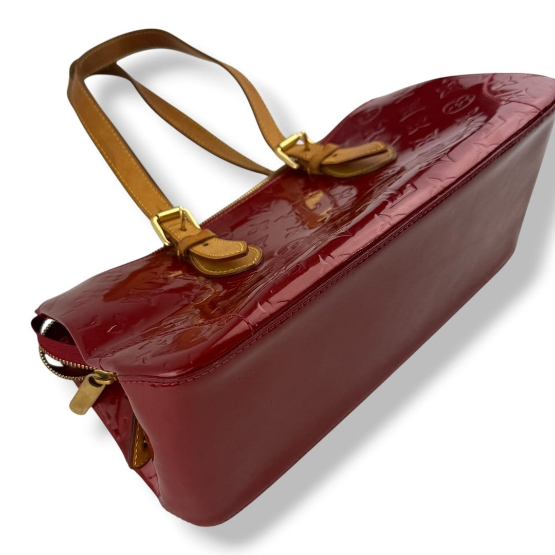 Louis Vuitton Red Rosewood Patent Vernis Handbag - Lux Central