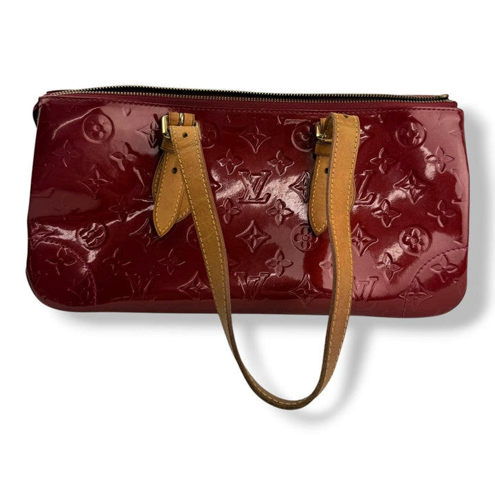 Louis Vuitton Red Rosewood Patent Vernis Handbag - Lux Central