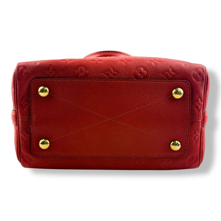 Louis Vuitton Red Speedy Bandouliere 25 Monogram Leather Handbag - Lux Central