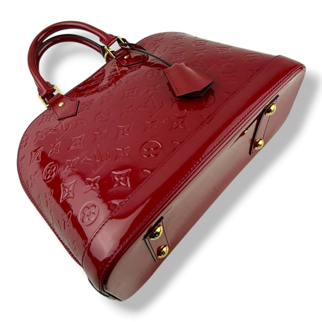 Louis Vuitton Red Vernis Monogram Alma PM Handbag - Lux Central