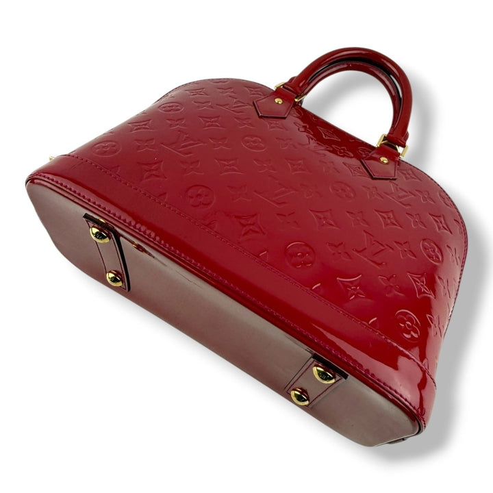 Louis Vuitton Red Vernis Monogram Alma PM Handbag - Lux Central
