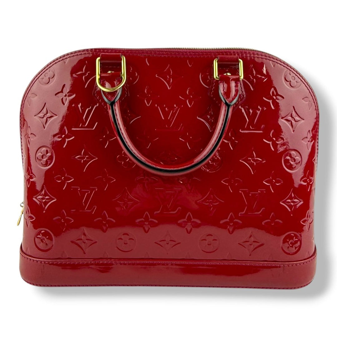 Louis Vuitton Red Vernis Monogram Alma PM Handbag - Lux Central